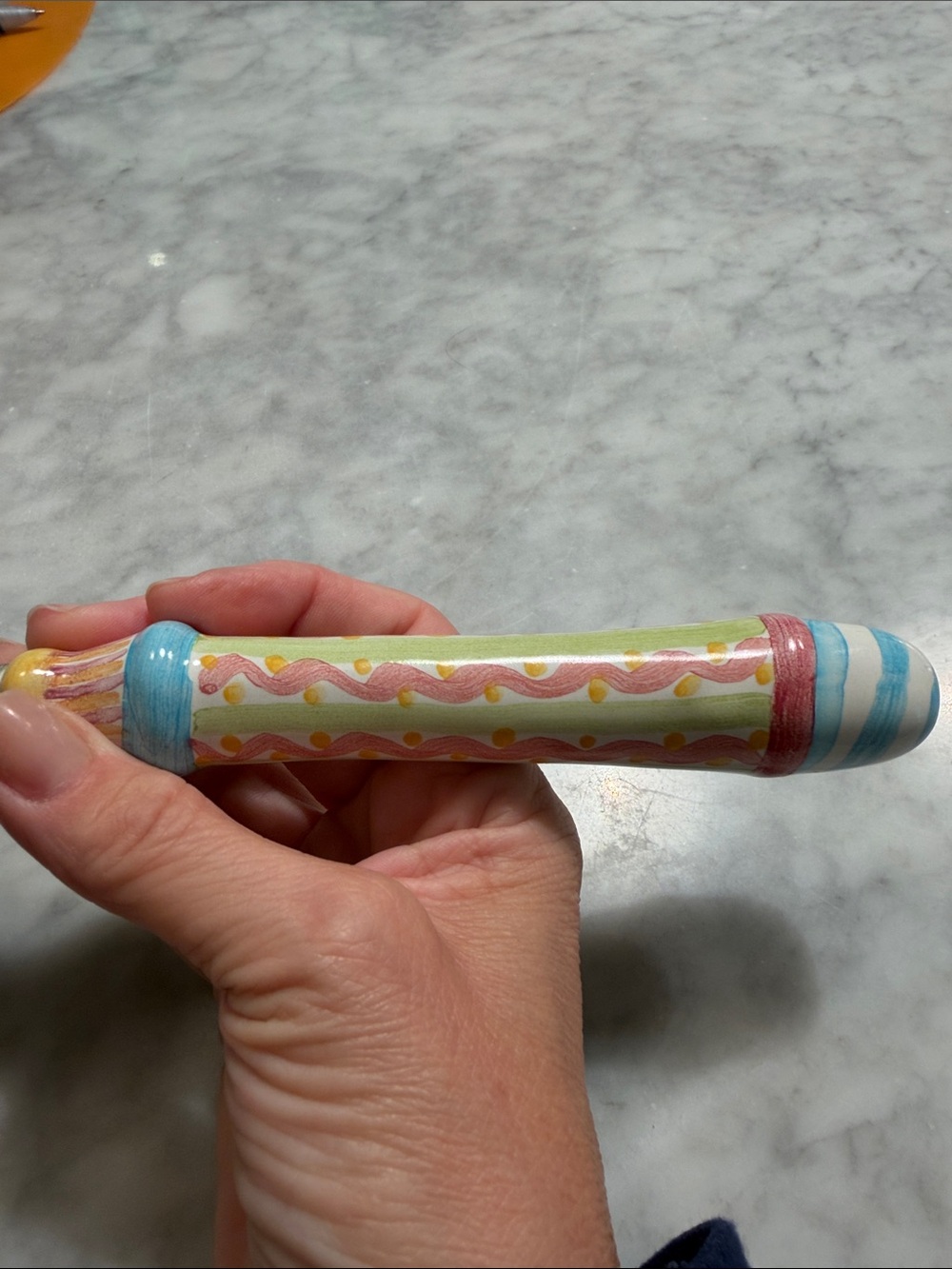 Mackenzie-Childs  Ceramic-Handled Pie Server - Pastel Pattern - Picture 6 of 7